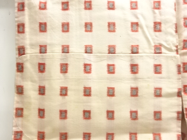  アンティーク　枡模様銘仙着物